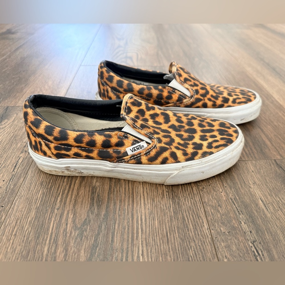 Vans Leopard Print Slip-On Sneakers